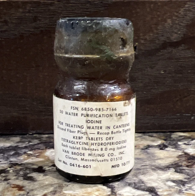 VIETNAM WAR US Iodine Water Purification Tablets 4.99 PicClick