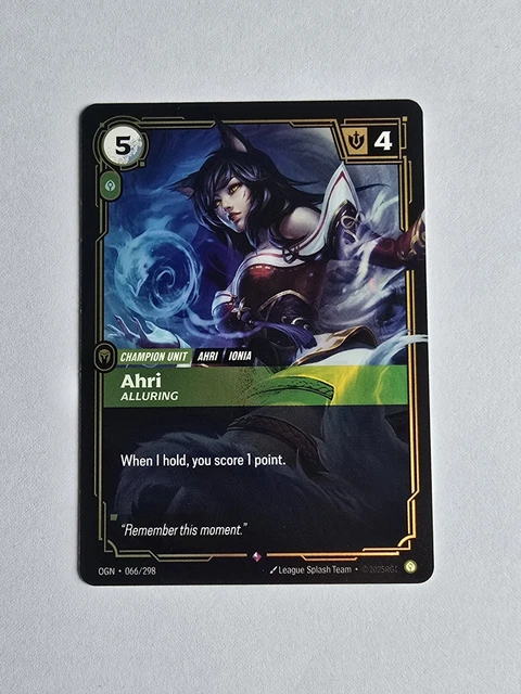RIFTBOUND LEAGUE OF Legends Ahri Alluring Promo Card OGN 066/298 ...