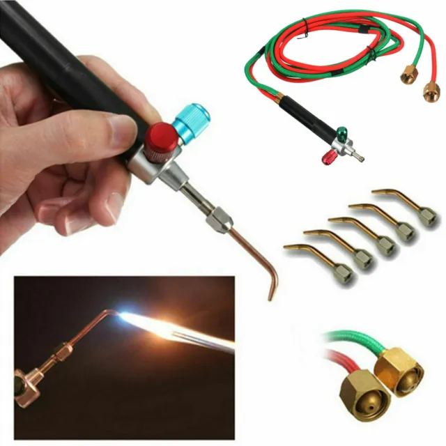 Jewelry Soldering Kit Oxygen/Acetylene Little Torch Welding Cutting w/5 Tips NEW
