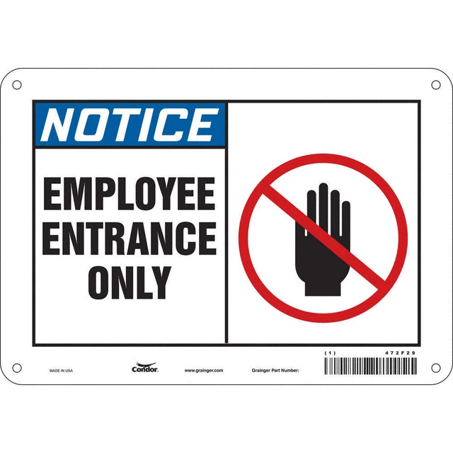 CONDOR 472F29 Safety Sign,7 in x 10 in,Aluminum