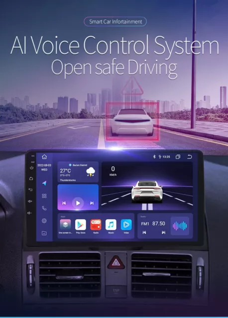 Für Mercedes Benz C Klasse W204 S204 Autoradio Android 12 WIFI BT GPS 4+64GB DSP
