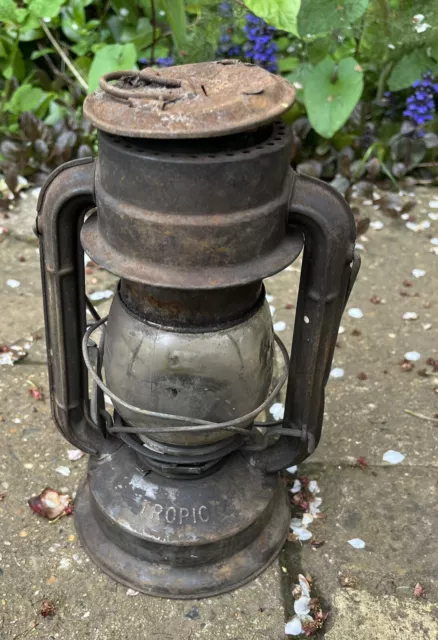 Vintage Original Chalwyn Tropic Paraffin Hurricane Lamp Oil Lamp Made in England