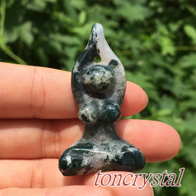 2" Natural Aquatic Agate Quartz Yoga Model Hand Carved Crystal Reiki Skull 1pc
