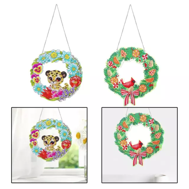 Colorful DIY Diamond drawing Wreath Kit Decoration For Adult Beginners Handmade