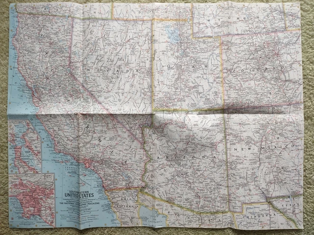 NATIONAL GEOGRAPHIC SOUTHWEST United - National Geographic Southwest United States Map 1950s Vintage.webp