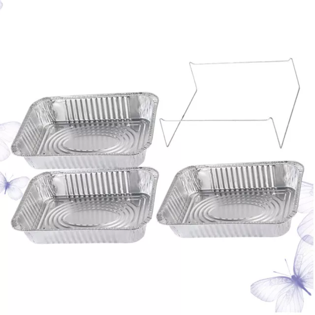 Contenedor oblongo de alimentos bandejas de goteo de papel de aluminio bandejas de goteo de papel de aluminio 2