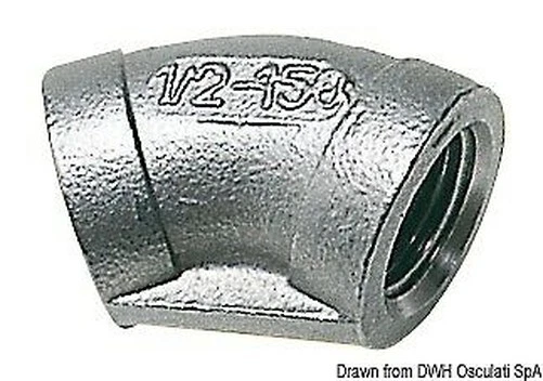 Coude Inox Femelle/Femelle 45° 2 Marque Osculati 17.220.07