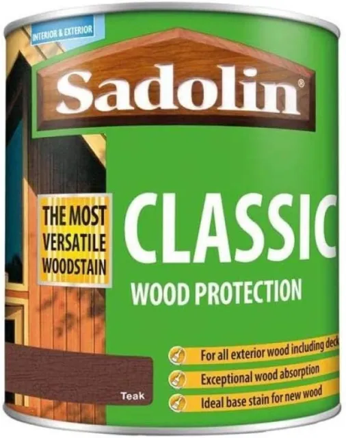 Sadolin Classic Wood Protection Stain,1L,All Colours, Interior-Exterior