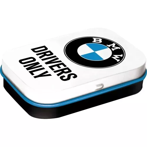 NOSTALGIE Pillendose BMW DRIVERS ONLY mit Pfefferminzdragees NEU OVP