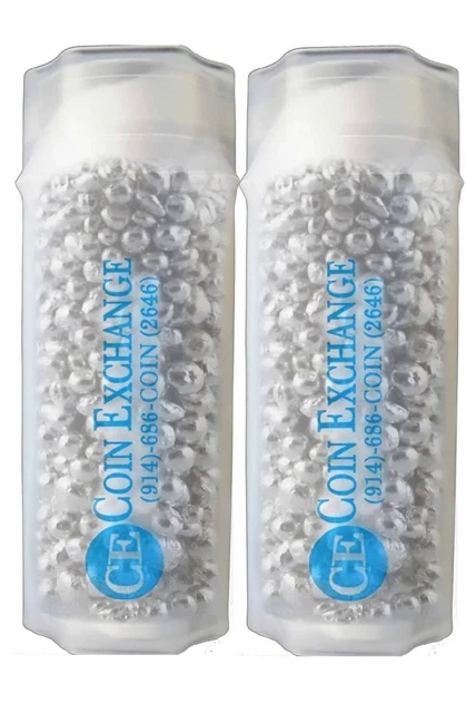 2 Tubes of 5 Troy oz. .999 Fine Silver Poured Shot (10 oz total)