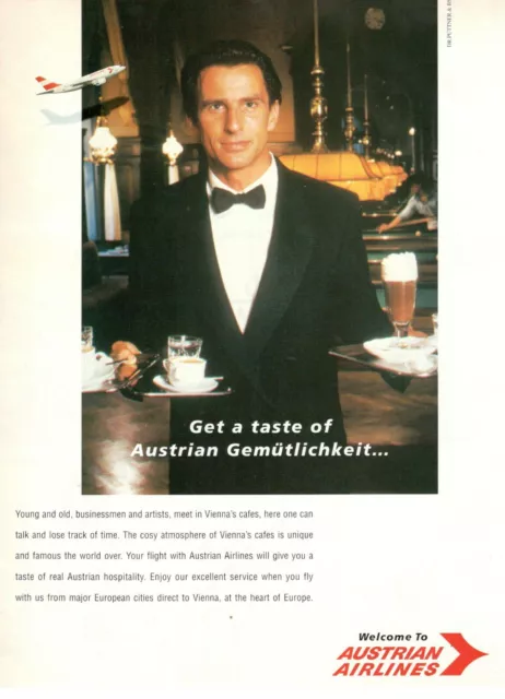 Aua Austrian Airlines 1993 Werbung' Vintage Austrian Gemutlichkeit