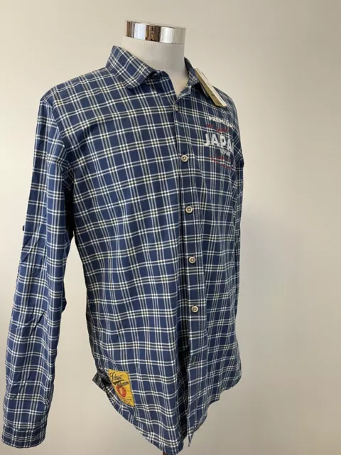 Camp David Shirt Mens Large Button Up Blue Tokyo Japan Long Sleeve  N179