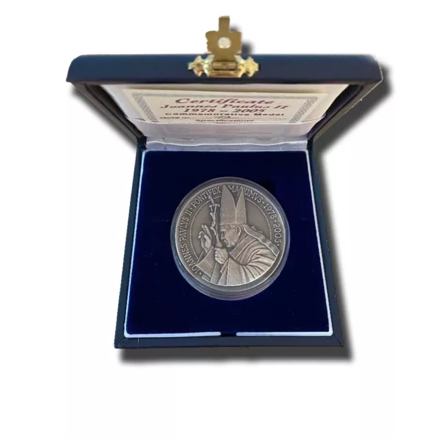2005 Malta Pope John Paul Ii Silver Medal In Box With Certificate
