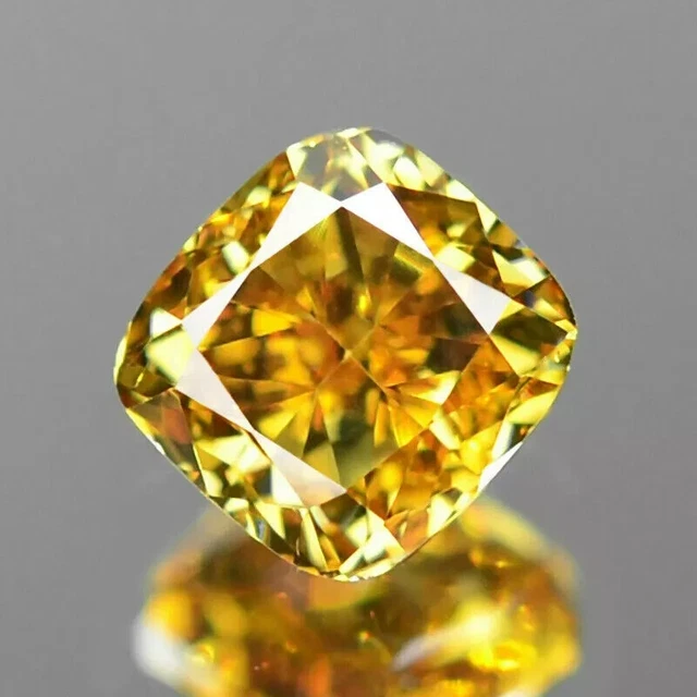 Diamant Jaune Doré Taille Coussin - 0,26 Carats - Qualité SI2 - Neuf Avec Étiquettes