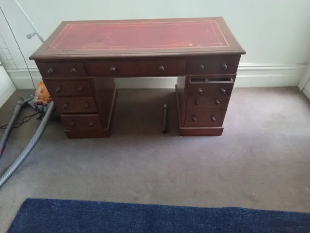 Worn out antique mahogany desk victorian