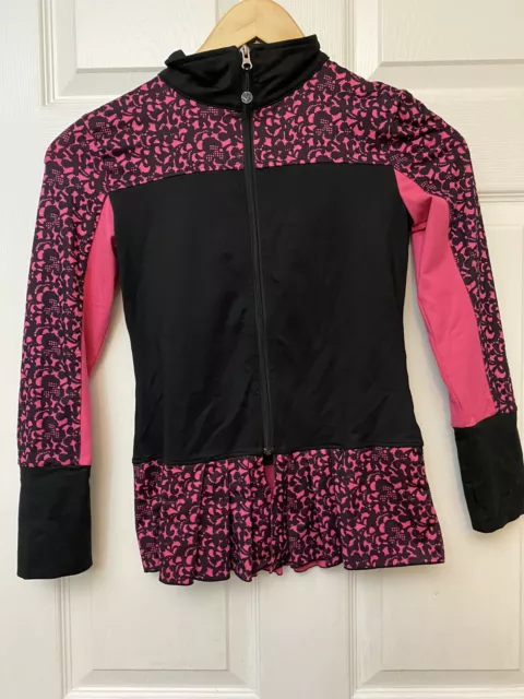 girls active wear Lime Apple pink Sport jacket 10/12 Euc