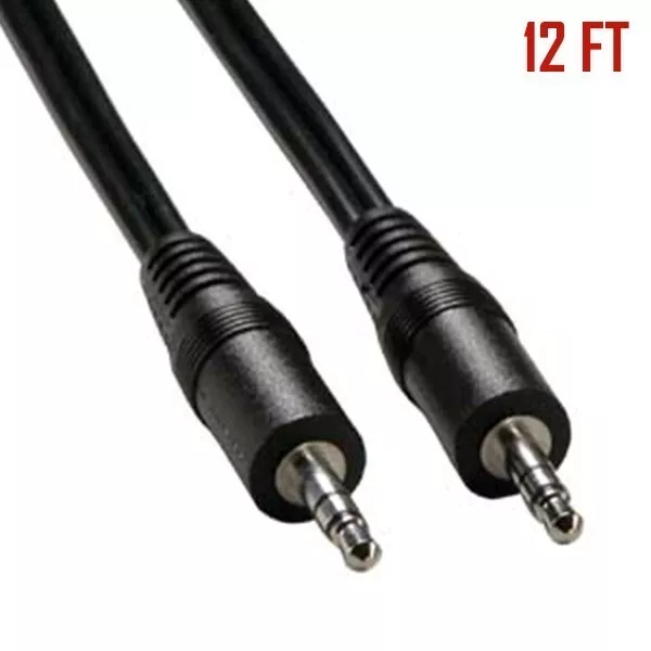 12FT 3.5mm Male to Male AUX Auxiliary Stereo Audio Cable Cord Car Headphones MP3