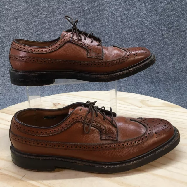 Florsheim Dress Shoes Mens 8.5 D Oxford Wingtip Brown Lace Up Almond Toe 93602