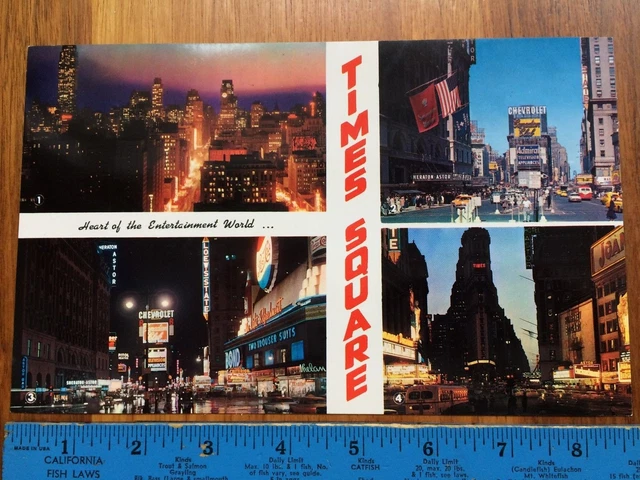 VINTAGE ANTIQUE LARGE Letter POST Card of New York City, Times Square £ ...
