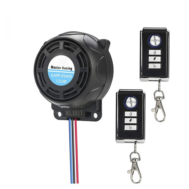 12V Motorcycle Anti-Theft Alarm Security System Remote Control For Moped Scooter