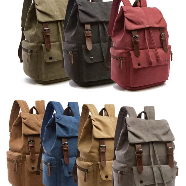 Vintage Canvas Rucksack Casual Schultasche Männer Frauen Laptop Reise Rucksack 2