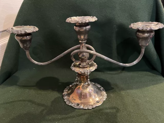 Vintage Wallace Baroque Candelabra Silver Plated Candle Holder