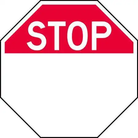 Lyle St-100-12Ha Stop Sign, 12" W, 12" H, English, Recycled Aluminum, Red, White
