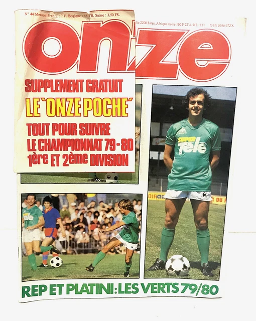 Magazine ONZE n°44 - Johnny Rep & Michel Platini - Les Verts ASSE 79/80 - Livres