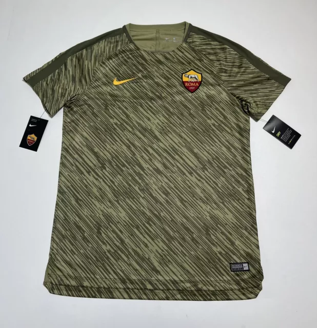 2018 AS Roma Nike Dri Fit 1927 Soccer Pre Match Training Jersey NEW Mens Large