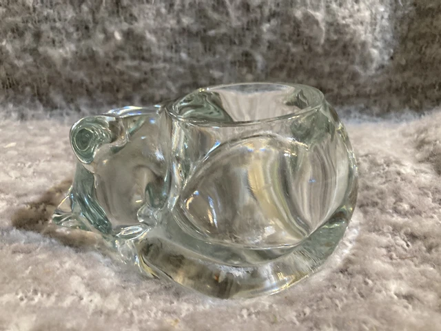 Vintage Sleeping Cat Votive Candle Holder/Paperweight By Indiana Glass Company