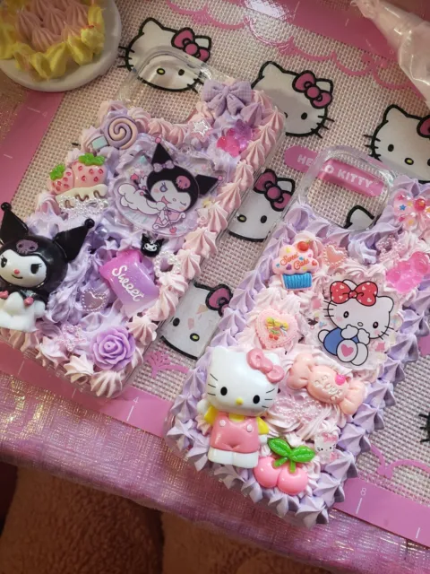 Kuromi, Hello Kitty handmade Decoden phone case cover IPhone 13