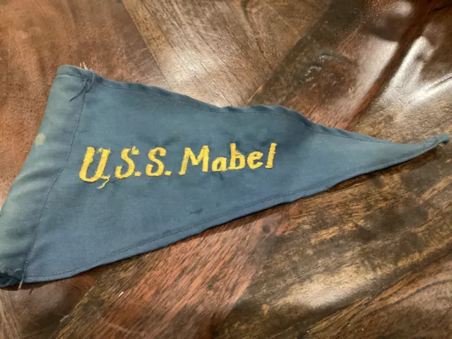 Vintage U.S.S. Mable Flag Navy Nylon gold Embodied