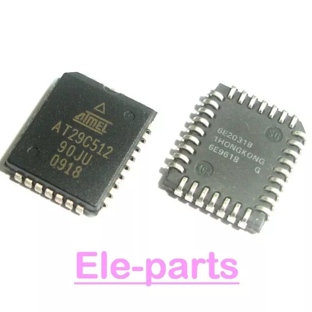 2 PCS AT29C512-90JC PLCC32 AT29C512-90JU AT29C512-90 29C512 CMOS Flash Memory IC