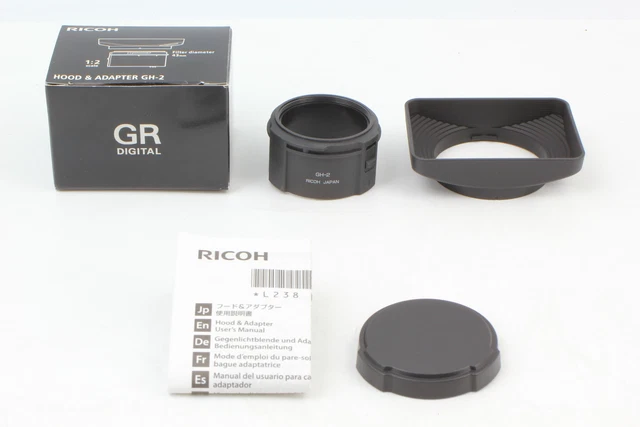 [Unused in BOX] RICOH GH-2 Lens Hood & Adapter For GR Digital III IV From JAPAN 2