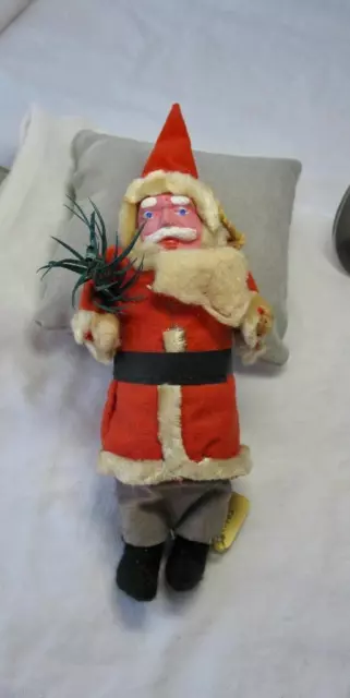 Antico Babbo Natale Composizione Viso Cotone Battuta Ornamento c1910 Vacanza 3