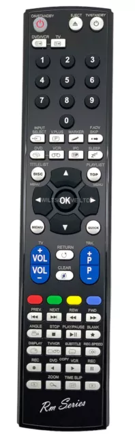 RMSeries Remote Control for Toshiba D-VR15SB DVR15STB D-VR15-S-TB DVR25SB DV-R25