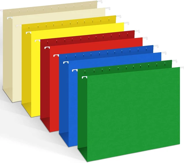 Extra Capacity Hanging File Folders, 60 Pack Reinforced Letter Size Hanging Fold