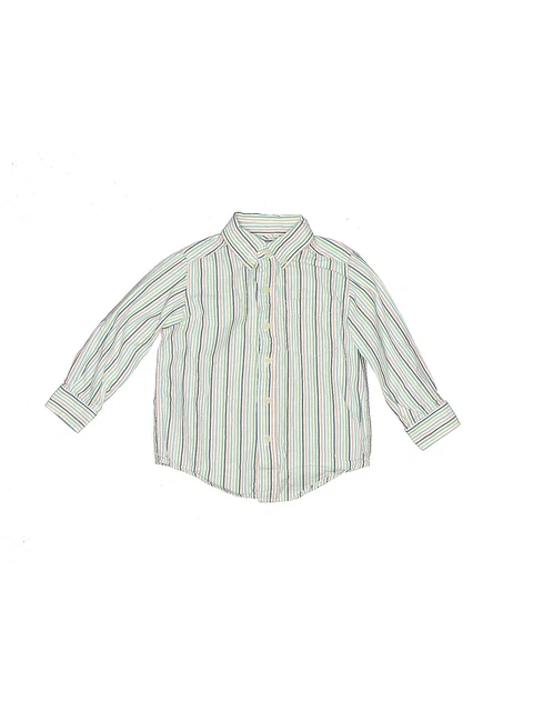The Children's Place Boys White Long Sleeve Button-Down Shirt 4T