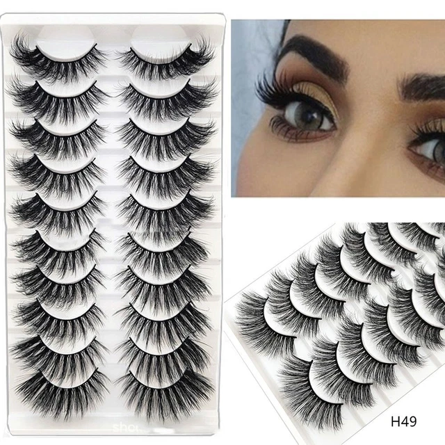 Wispy Thick False Eyelashes Eye Lashes Extension 3D Faux Mink Hair Crisscross