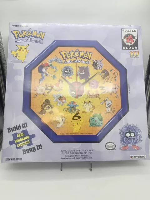 1998 Pokémon Puzzle Clock Official NINTENDO Licensed Product, SEALED NEW IN BOX!