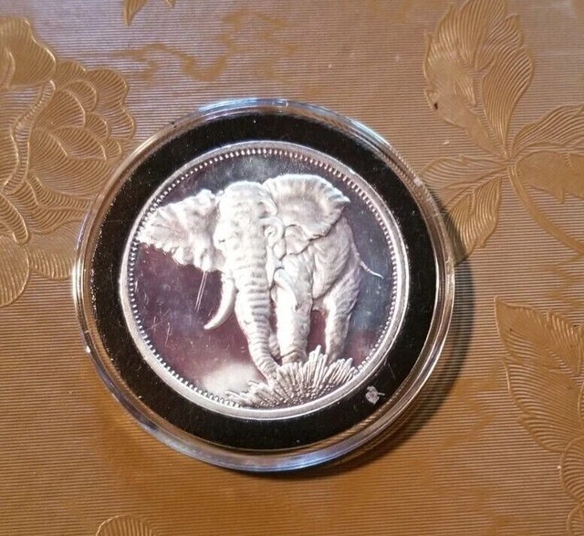 1 Oz Pure .999 Fine Silver - Elephant Round One Ounce Pure