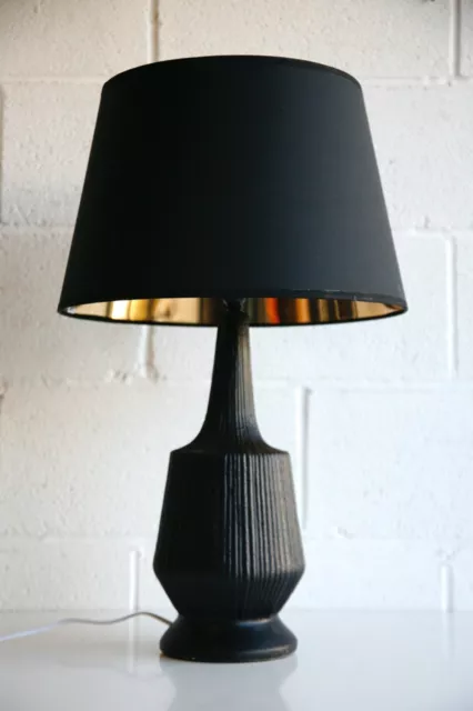 Large 1960s Vintage Retro Mid Century Modern Chalkware Table Lamp Gothic