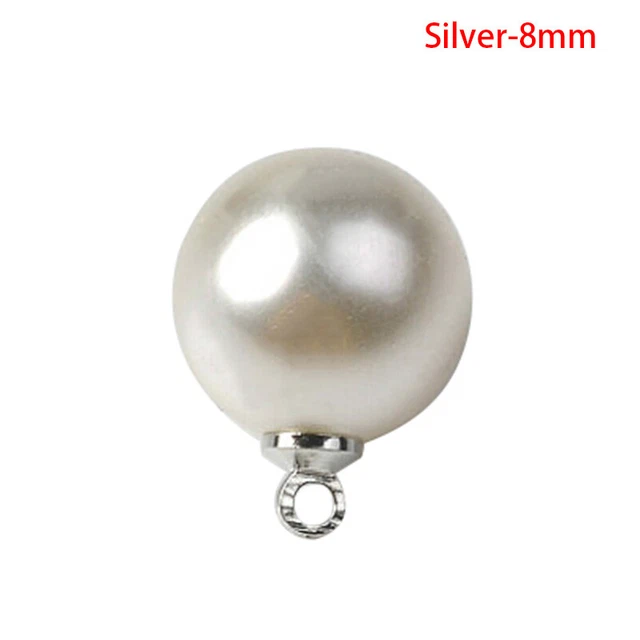 10PCS/Lot Round Pearl Charm Pendant for Earrings Bracelet Jewelry DIY MakinK-wf