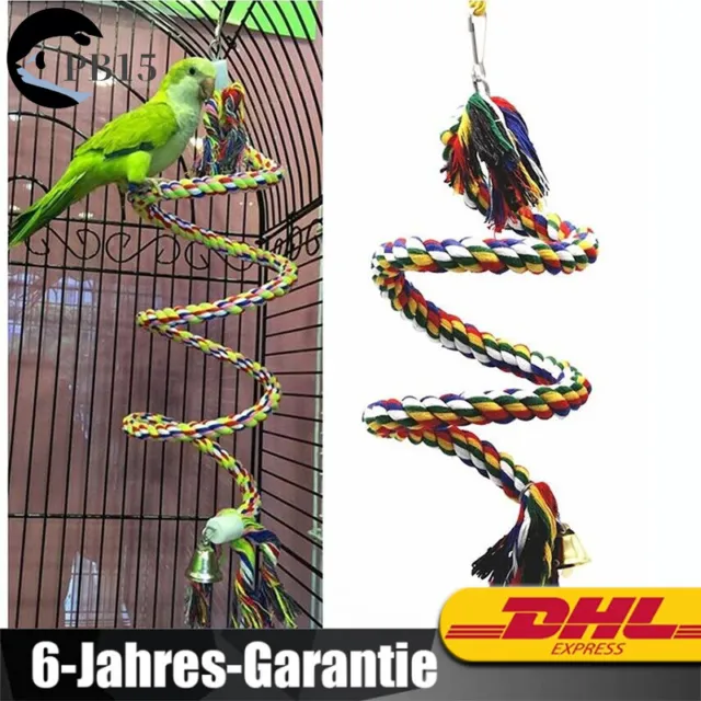 Papagei Kletterseil Vogel Schaukel Spielzeug Vogel Barsch Bungee Seil mit Glocke