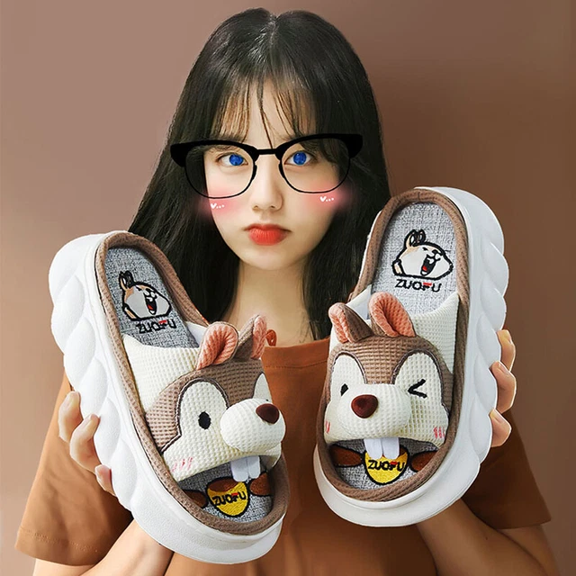 Cute Comfy House Slippers Kids Men Women Soft Indoor Outdoor Cotton Sandals Gift