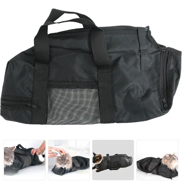 Bolsa de baño portátil para gatos bolsa de transporte para gatos resistente al desgaste bolsa de baño para mascotas reutilizable C