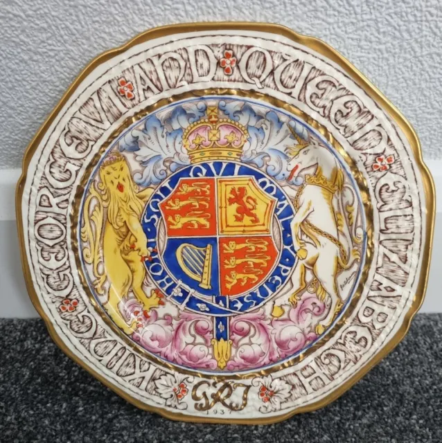 PARAGON CHINA 1937 King George VI Queen Elizabeth Coronation Souvenir Plate 8.5"