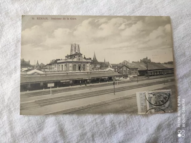 Cpa carte postale Belgique RENAIX Intérieur de la Gare