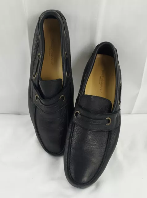 Dolce & Gabbana 9648 1342 67 Black Leather Men's Mocassin Loafers  Sze 9A Narrow