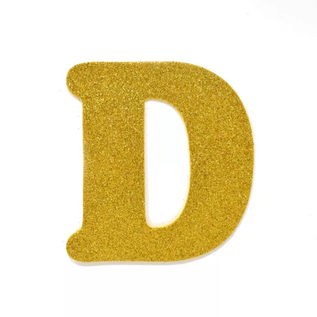 EVA Glitter Foam Letter Cut Out "D", Gold, 4-1/2-Inch, 12-Count